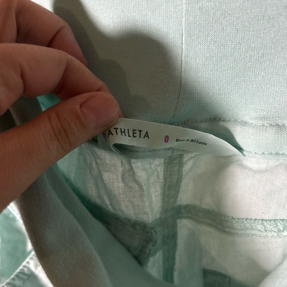 NEW Althleta Linen Shorts, Light Teal Lima Linen Shortie, Size 0 - Picture 8 of 9